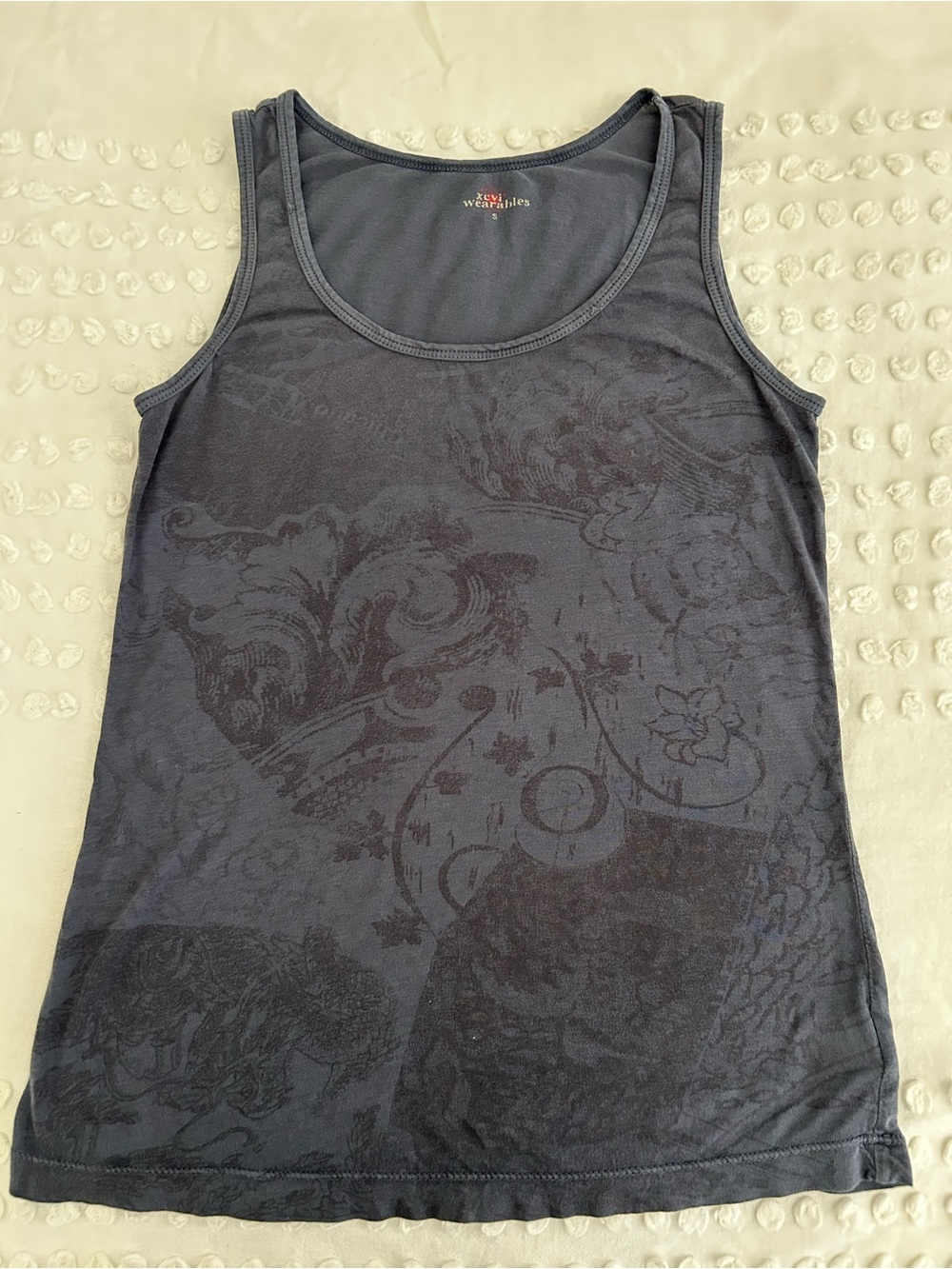 XCVI Women's Dark Gray Patterned Tank Top